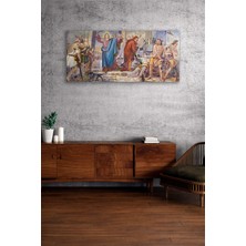 Olinpa Kırılmaz Cam Duvar Saati , Hem Tablo Hem Saat Klasik Rönesans Sanatı  Ev Ofis Hediyesi