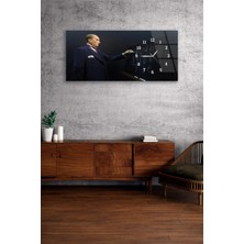 Olinpa Kırılmaz Cam Duvar Saati , Hem Tablo Hem Saat Baş Öğretmen Atatürk Öğretmenler Günü Ev Ofis Hediyesi