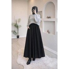 Nirva Butik Tesettür Siyah Etek