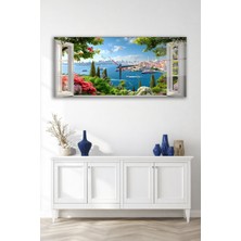 Olinpa Irılmaz Cam Duvar Saati , Hem Tablo Hem Saat Istanbul Boğaz Manzaralı Cam Tasarım Ev Ofis Hediyesi