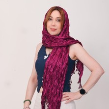 Mystic Shawl Lüks Saten Ipek Krinkle Şal (68 X190 Cm)