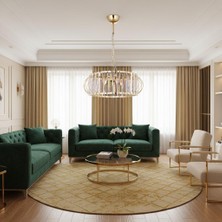 Elizim Home Lighting Kristal Taşlı 3'lü Gold Avize