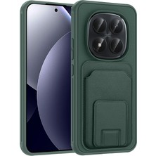 CepLab  Xiaomi Redmi Note 15 Pro 5g Kılıf Kartlık Bölmeli Darbelere Karşı Koruyucu Silikon Kapak Koyu Yeşil