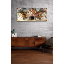 Olinpa Kırılmaz Cam Duvar Saati , Hem Tablo Hem Saat Klasik Rönesans Sanatı  Ev Ofis Hediyesi