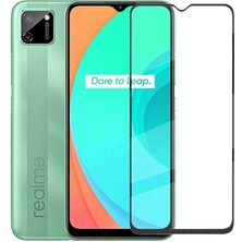 Ceponya Realme C25 Ekran Koruyucu Ekranı Tam Kaplayan Kenarları Kırılmaya Dayanıklı Cam Koruyucu