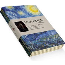 Braventa Collection Retronote Night Series - A5, Van Gogh 4'lü Defter Seti I, Çizgisiz, Toplam 256 Sayfa, Her Biri 64 Sa
