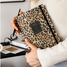 Braventa Collection Paperora A5 Spiralli Süresiz Planlayıcı Ajanda Leopar - 15X21