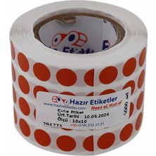 Braventa Collection Hazır Etiketler , Hazır Al Hızlı Al Kuşe Rulo Renkli Zemin Baskılı, 10MM Çap, 5000 Adet, 5'li Yan Ya