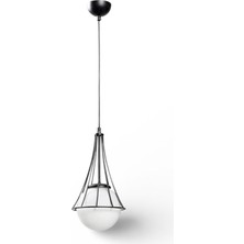 Elizim Home Lighting Lilyum Tekli Beyaz Cam'lı Sarkıt Avize