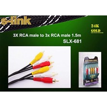Braventa Collection S-Link SLX-681 1.5m 3'lü Rca Video Kablo