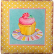 İsmiyle Al Mey Ithalat®   Duvar Panosu 40*40 Cup Cake Muffin Motifli Duvar Süsü
