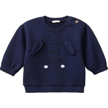 Braventa Collection United Colors Of Önü Kulak Detaylı Omzu Düğmeli Bisiklet Yaka Sweatshirt Sweatshirt Bebek
