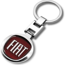 Rosetr Fiat Uyumlu Metal Krom Çift Taraflı Logolu Anahtarlık Egea Linea Punto 500L Fiorino Doblo