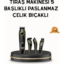 İsmiyle Al Mey Ithalat® Erkek Bakım Seti 5’i 1 Arada Şarjlı Paslanmaz Çelik Başlıklı