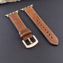 Kuzgun Deri Apple Watch 38 40 41MM, Watch 10 11 42MM Seri 1 2 3 4 5 6 7 8 9 Uyumlu El Yapımı Hakiki Pueblo Doğal Deri Apple Watch Saat Kordonu, Apple Watch Uyumlu Deri Kayış