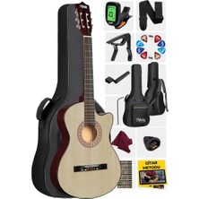 Braventa Collection CG-390NT-XBAG Klasik Gitar 4/4 Sap Ayarlı Kesik Kasa (Çanta Tuner Askı Capo Metod Pena)
