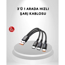 İsmiyle Al Mey Ithalat® 3’ü 1 Arada Hızlı Şarj Kablosu Ios Android Type-C Uyumlu ve Dayanıklı