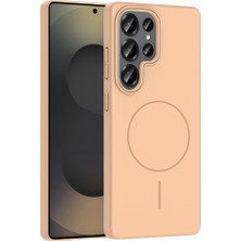 Braventa Collection S25 Ultra ile Uyumlu Kılıf Desert Titanyum Yuby Kablosuz Şarj Özellikli Sert Kapak ( S25 Ultra ile U