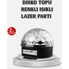 İsmiyle Al Mey Ithalat® LED Disko Küresi Bluetooth Hoparlörlü Ritimle Senkronize Döner Işıklı