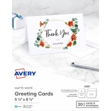 Braventa Collection Avery Greeting Cards, Inkjet Yazıcılar, 20 Boş Kart ve Zarf, 5,5 x 8,5, Katlanmış (3265)