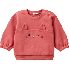 Braventa Collection United Colors Of Önü Kulak Detaylı Omzu Düğmeli Bisiklet Yaka Sweatshirt Sweatshirt Bebek
