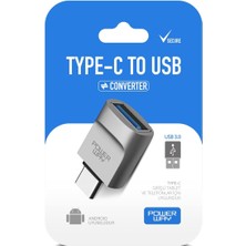 Braventa Collection Powerway Type-C To USB 3.0 (Yüksek Hızlı) Veri Aktarımı Otg Çevirici Dönüştürücü Adaptör
