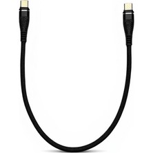 Braventa Collection Coverzove 20CM Type-C To Type-C Kablo 60W 20V 3A Şarj Kablo USB C Örgü Quick Pd Şarj Kablosu Tip C T