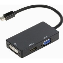Braventa Collection Mini Displayport To HDMI DVI VGA Kablo Çevirici Dönüştürücü Thunderbolt Mini Dp To HDMI DVI VGA Adap