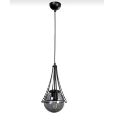 Elizim Home Lighting Lilyum Tekli Füme Cam'lı Sarkıt Avize