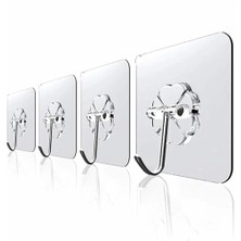 Braventa Collection Sas Haus Askı Askılık 5 Adet Güçlü Şeffaf Duvar Askısı Askılığı Yapışkan Vantuz Kanca Mutfak Banyo A