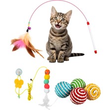 Braventa Collection Kyrotech Interaktif Kedi Oyuncağı Seti, Peluş Oyuncak, Kedi Oyun Oltası, Avlanma Geliştirici, Ip Sar