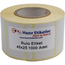 Braventa Collection Hazır Etiketler , Hazır Al Hızlı Al Kuşe Etiket 45MM x 25MM Ruloda 1000 Adet 40MM Kuka Çapında Baskı