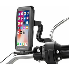 Braventa Collection Hobimtek EH-139 Motosiklet Telefon Tutucu Ayna Tipi Su Geçirmez Dokunmatik Dikiz Aynası 4,7-7 Inç Bi