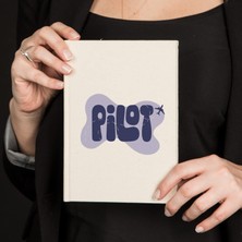 Braventa Collection Pilota Hediye Uçak Tasarımlı Kanvas Defter