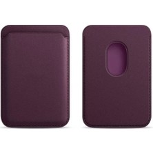 Braventa Collection iPhone Için Magsafe Özellikli Deri Cüzdan (Koyu Kiraz)