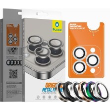 Braventa Collection Blueo iPhone 16/16 / 16 Pro / 16 Pro Max Uyumlu Metal Frame Aplikatörlü Kamera Lens Camı Koruyucu (N