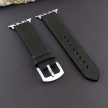 Kuzgun Deri Apple Watch 10 11 46MM, Ultra 1 2 3 49MM, 42 44 45 46MM Uyumlu, Seri 4 5 6 7 8 9 10 11 Ultra Uyumlu Hakiki Deri El Yapımı Italyan Pueblo Deri Apple Watch Saat Kordonu