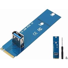 Braventa Collection 4444 Ngff M2 SSD To USB 3.0 Pci-E 1x 16X Çevirici Dönüştürücü Riser Kart Adaptörü