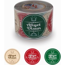 Braventa Collection Hazır Etiketler , Hazır Al Hızlı Al Afiyet Olsun Etiketi 5cm Çapında ve 500 Adetli 3 Farklı Renkte,