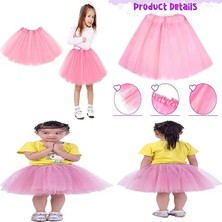 Evvano Pembe Renk Tütü Etek Bale Eteği Gösteri Eteği Çocuk Bebek Boy