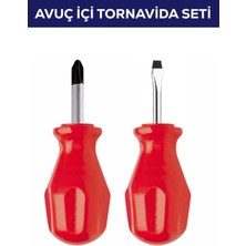 Evvano 2'li Avuç Içi Tornavida Seti Düz Yıldız