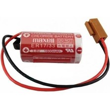 Evvano Maxell ER17/33 3.6V 2/3A Size Lithium Pil - Kahverengi Soket