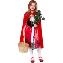 Evvano Kırmızı Başlıklı Kız Şapkalı Pelerin 90 cm