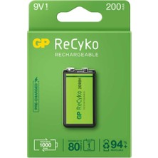 Evvano Gp Recyko 9V 200MAH Şarj Edilebilir Pil