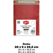 Roll-Up Kraft Hediye Paketi Kırmızı 20X6X25,5X4,5 25LI