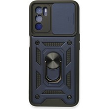 Matrixzn Newface  A16 Kılıf Pars Lens Yüzüklü Silikon - Lacivert