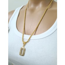 Gram Altın Takmak Içinaltın Kaplama Gram Çerçeveli Kolye Altın Kaplama Halat Zincirli Kolye 60 cm