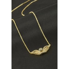 Bijuteri Net Kanat Nazar Zirkon Taşlı Kolye