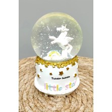 Bijuteri Net Unicorn Pilli Müzikli Işıklı Kar Küresi (Orta Boy)