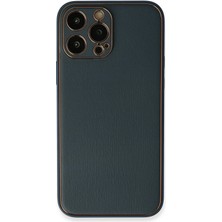 Butik Mey Ithalat®  iPhone 13 Pro Kılıf Coco Deri Silikon Kapak - Mavi